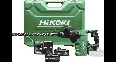 HiKOKI SDS-Plus-Accu-boorhamer 4 Ah, 8 Ah Lithium Incl. 2 accus, Incl. lader
