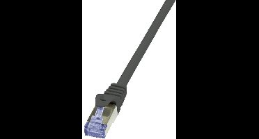LogiLink CQ3033S RJ45 Netwerkkabel, patchkabel CAT 6A S/FTP 1.00 m Zwart Vlambestendig, Snagless 1 stuk(s)