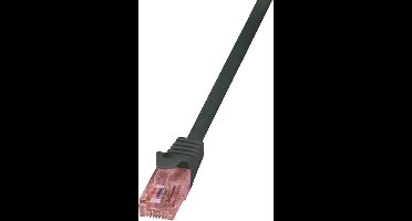 LogiLink CQ2053U RJ45 Netwerkkabel, patchkabel CAT 6 U/UTP 2.00 m Zwart Vlambestendig, Snagless 1 stuk(s)