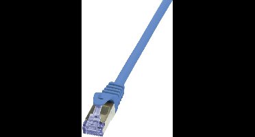 LogiLink CQ3036S RJ45 Netwerkkabel, patchkabel CAT 6A S/FTP 1.00 m Blauw Vlambestendig, Snagless 1 stuk(s)