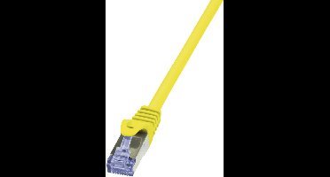 LogiLink CQ3097S RJ45 Netwerkkabel, patchkabel CAT 6A S/FTP 10.00 m Geel Vlambestendig, Snagless 1 stuk(s)
