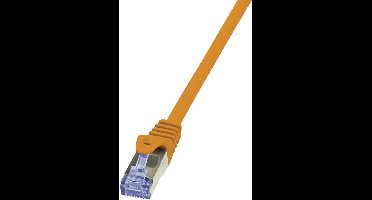 LogiLink CQ3038S RJ45 Netwerkkabel, patchkabel CAT 6A S/FTP 1.00 m Oranje Vlambestendig, Snagless 1 stuk(s)