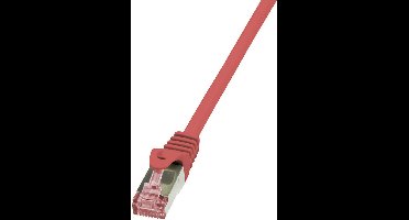 LogiLink CQ2054S RJ45 Netwerkkabel, patchkabel CAT 6 S/FTP 2.00 m Rood Vlambestendig, Snagless 1 stuk(s)