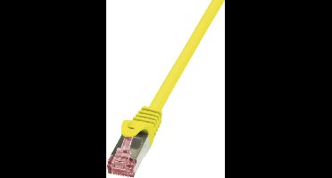 LogiLink CQ2057S RJ45 Netwerkkabel, patchkabel CAT 6 S/FTP 2.00 m Geel Vlambestendig, Snagless 1 stuk(s)