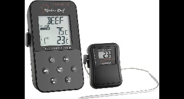 TFA Dostmann 14.1504 Barbecuethermometer Kabelsensor, Alarm, Met timer, Bewaking van kerntemperatuur Langzaam garen, Varken, Rund, Hert, Kalkoen, Lam, Konijn,