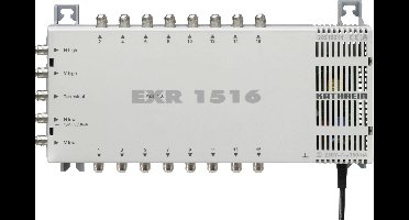 Kathrein EXR 1516 Satelliet multiswitch Ingangen (satelliet): 5 (4 satelliet / 1 terrestrisch) Aantal gebruikers: 16