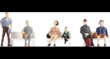 NOCH 18116 H0 Reizigers figuren Geverfd, Zittend