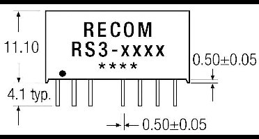 RECOM RS3-1209S DC/DC-converter, print 12 V/DC 9 V/DC 333 mA 3 W Aantal uitgangen: 1 x Inhoud 1 stuk(s)
