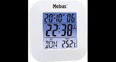 Mebus 51511 Wekker Zendergestuurd Wit Groot display