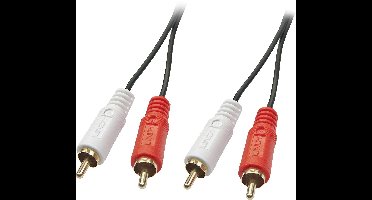 LINDY 35662 Cinch Audio Aansluitkabel [2x Cinch-stekker - 2x Cinch-stekker] 3.00 m Zwart