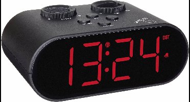 TFA Dostmann 60.2551.01 Wekker Zendergestuurd Zwart Alarmtijden 1 USB-aansluiting, Groot display