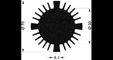 Fischer Elektronik 10021459 SK 570 15 SA LED-koellichaam 2.27 K/W (Ø x h) 70 mm x 15 mm