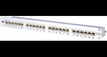 Metz Connect 130855C-E 24 poorten Netwerkpatchpaneel 483 mm (19) CAT 6A 1 HE Zilver (metallic) Ingericht