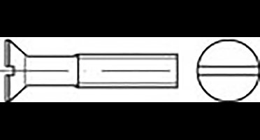 TOOLCRAFT TO-6862647 Verzonken schroeven M2.5 4 mm Sleuf DIN 963 RVS V4A A4 200 stuk(s)