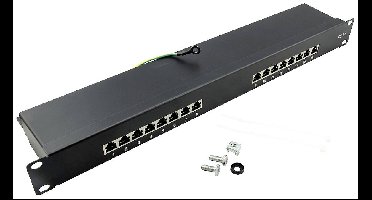 LogiLink NP0057 16 poorten Patchpaneel 483 mm (19) CAT 6 1 HE Meerdere kleuren