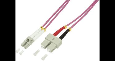 LogiLink FP4LS20 Glasvezel Optische vezel Aansluitkabel 20.00 m Violet 50/125 µ Multimode OM4