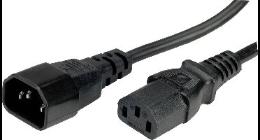 VALUE stroomverlengkabel, IEC 320 C14 - C13, zwart, 1,8 m