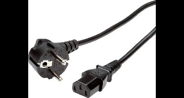 VALUE stroomkabel, recht IEC-Female, zwart, 1,8 m