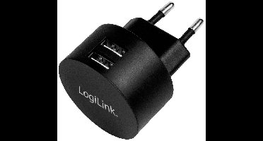 LogiLink Ladegerät USB-oplader 10.5 W 2x USB-A Zwart Binnen