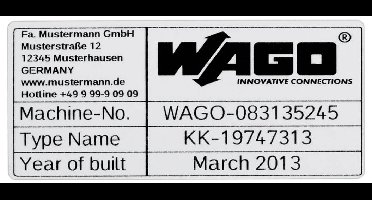 WAGO 210-802 210-802 Etiketten voor thermotransferprinter Markeringsvlak: 70 x 33 mm Zilver Aantal markeringen: 500 500 stuk(s)