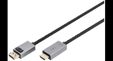 Digitus DB-340202-030-S DisplayPort-kabel DisplayPort / HDMI Aansluitkabel DisplayPort-stekker, HDMI-A-stekker 3 m Zwart 4K UHD, Afgeschermd (drievoudig),