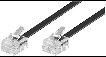 Goobay Telefoon (analoog) Aansluitkabel [1x RJ11-stekker - 1x RJ11-stekker] 10.00 m Zwart