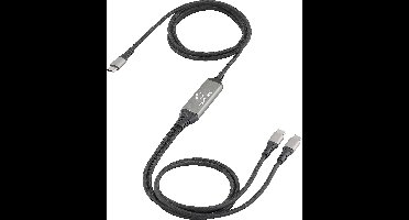 Renkforce RF-6721084 USB-C Y-kabel USB 2.0 USB-C stekker 1.50 m Zwart