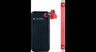 Verbatim Pocket 2 TB Externe SSD harde schijf USB-C 3.2 Gen 2 Zwart, Rood 32196