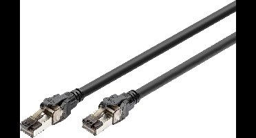 Digitus DK-1843-050 RJ45 Netwerkkabel, patchkabel CAT 8.1 S/FTP 5 m Zwart Kleurcodering, Afgeschermd, Meerdradig, Met anti-kniktule 1 stuk(s)