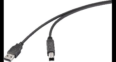 Renkforce RF-6830428 USB-kabel USB 2.0 USB-A stekker, USB-B stekker 2.00 m Zwart