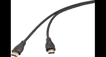 SpeaKa Professional SP-13660976 HDMI-kabel HDMI Aansluitkabel HDMI-A-stekker, HDMI-A-stekker 3.00 m Zwart Vergulde steekcontacten