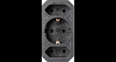 Basetech 1595908 1 stuks Stopcontactsplitter Zwart