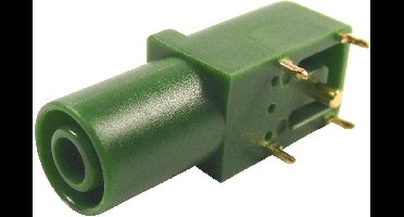 Cliff FCR7350G Veiligheids-labconnector, female Bus, haaks Stift-Ø: 4 mm Groen 1 stuk(s) Piece