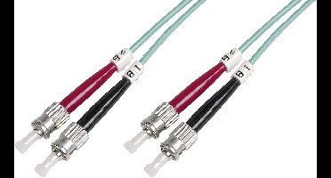 Digitus DK-2511-02/3 Glasvezel Optische vezel Aansluitkabel 2.00 m Turquoise [1x ST-stekker - 1x ST-stekker] 50/125 µ Multimode OM3
