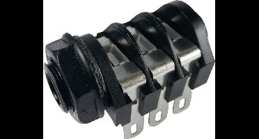 Cliff CL1220A Jackplug 6,35 mm Bus, inbouw horizontaal Aantal polen: 3 Stereo Zwart 1 stuk(s)