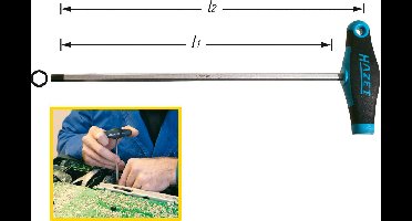 Hazet 828 Werkplaats Inbusschroevendraaier Sleutelbreedte (metrisch): 4 mm Koplengte: 150 mm Afmeting, lengte: 176 mm