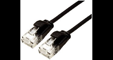 ROLINE GREEN UTP patchkabel Cat.6A (Class EA), LSOH, extra dun, zwart, 1,5 m