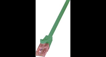 LogiLink CQ2035U RJ45 Netwerkkabel, patchkabel CAT 6 U/UTP 1.00 m Groen Vlambestendig, Snagless 1 stuk(s)