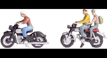 NOCH 15904 H0 Motorrijders figuren Geverfd, Staand