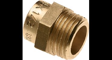 Bonfix Messing soldeerfitting Puntstuk 1/2" x 15 - buitendraad x capillair - 81580