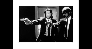 Kunstdruk Pulp Fiction - Black and White Guns 80x60cm