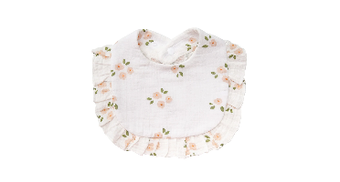 BabyBloom – Schattig & Comfortabel – Baby Slabbetje met Ruffle Rand Perzikbloesem | Educatief Speelgoed