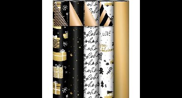 KP geschenkpapier Black & Gold, 70 cm x 2 m, geassorteerde kleuren