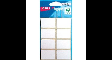 Agipa witte etiketten in etui ft 24 x 35 mm (b x h), 56 stuks, 8 per blad