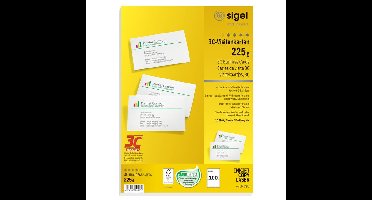 Visitekaart sigel 85x55mm 225gr gladde zijden wit