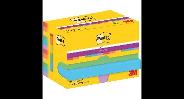 Post-It Super Sticky Notes Playful, 90 vel, ft 47,6 x 47,6 mm, pak van 12 blokken