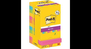 Post-It Super Sticky Notes Carnival, 90 vel, ft 76 x 76 mm, 8 + 4 GRATIS