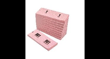 Nummerblok 42x105mm nummering 1 1000 roze 10st | 10 stuks