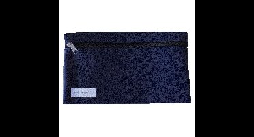 Schooletui 15x26cm met rits skai donkerblauw