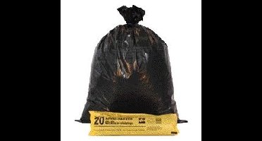 Vuilniszak komo 60l rol à 20st zwart | 20 stuks